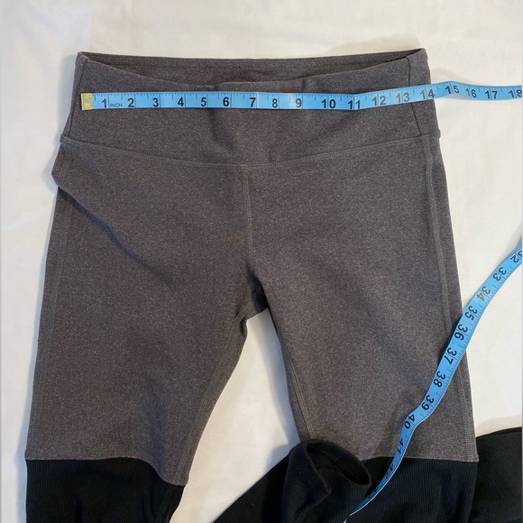 Alo Yoga NWOT goddess leggings stormy Heather/black black large - Picture 5 of 6